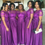 A-line Cap Sleeves Applique Cheap Long Bridesmaid Dresses Online, WG856