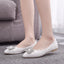 Women's Wedding Shoes Decorative Lace Pearl Wedding Flat Heels Bridal Shoes, H91