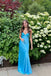 Elegant Blue V-neck Maxi Long Party Prom Dresses To Impress,Evening Dress,13448