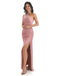 Sexy Pink Mermaid One Shoulder Cheap Long Bridesmaid Dresses Online,WG1058