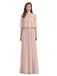 Light Blush Pink Chiffon Cheap Long Bridesmaid Dresses Online, WG293