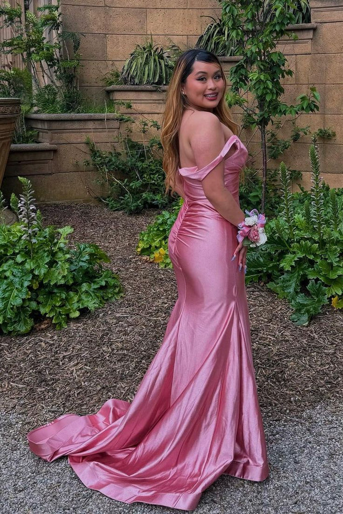 Sexy Pink Mermaid V-neck Maxi Long Party Prom Dresses To Impress,Evening Dress,13370