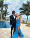 Sexy Blue Mermaid V-neck Maxi Long Party Prom Dresses,Evening Dress,13323