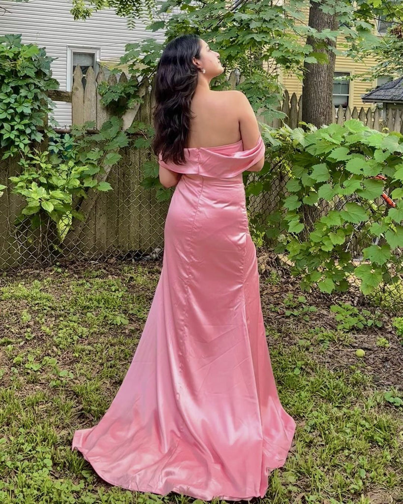 Sexy Pink Off Shoulder Maxi Long Party Prom Dresses,Evening Dress,13315