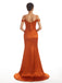 Mismatched Burnt Orange Mermaid High Slit Cheap Long Bridesmaid Dresses,WG1161