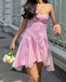 Cute Pink A-line Spaghetti Straps Mini Short Prom Homecoming Dresses,CM977