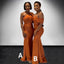 Burnt Orange Mermaid Sleeveless Maxi Long Mismatched Bridesmaid Dresses,WG1506