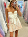 Elegant Champagne Sheath Sweetheart Mini Short Prom Homecoming Dresses,CM991