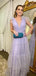 Elegant A-line Deep V-neck Maxi Long Party Prom Dresses, Evening Dress,13116