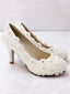 New Arrival Women's Wedding Shoes Decorative Lace Wedding Heels Bridal Shoes, H98