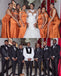 Mismatched Mermaid Burnt Orange Maxi Long Bridesmaid Dresses For Wedding,WG1570