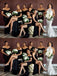 Mismatched Sexy Black Mermaid Side Slit Maxi Long Wedding Guest Bridesmaid Dresses,WG1555