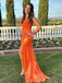 Sexy Orange Mermaid Maxi Long Party Prom Dresses To Impress,Evening Dress,13402