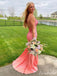 Pink Mermaid Spaghetti Straps Long Party Prom Dresses To Impress,Evening Dress,13492