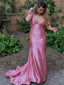 Sexy Pink Mermaid V-neck Maxi Long Party Prom Dresses To Impress,Evening Dress,13370