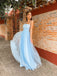 Popular Blue A-line Spaghetti Straps Maxi Long Party Prom Dresses,Evening Dress,13262