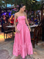Popular Pink A-line Strapless Maxi Long Party Prom Dresses, Evening Dress,13243
