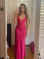 Popular Red Mermaid V-neck Long Party Prom Dresses, Evening Dress,13153