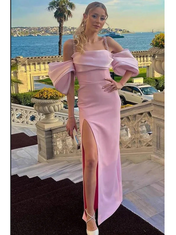 Pretty Pink Mermaid Off Shoulder Maxi Long Party Prom Dresses,Evening Dress,13345