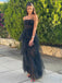 Sexy Black A-line Spaghetti Straps Maxi Long Party Prom Dresses Online,13108