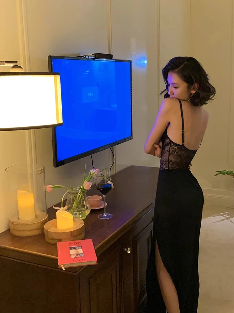 Sexy Black Mermaid Side Slit Long Party Prom Dresses To Impress,Evening Dress,13570