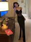 Sexy Black Mermaid Side Slit Long Party Prom Dresses To Impress,Evening Dress,13570