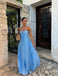 Sexy Blue A-line Spaghetti Straps Long Party Prom Dresses To Impress,Evening Dress,13532