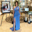 Sexy Blue Mermaid One Shoulder Maxi Long Bridesmaid Dresses For Wedding Party,WG1617