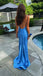 Sexy Blue Mermaid Spaghetti Straps Long Party Prom Dresses To Impress,Evening Dress,13531