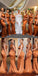 Sexy Burnt Orange Mermaid One Shoulder Maxi Long Mismatched Bridesmaid Dresses,WG1508