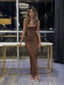 Sexy Chocolate Mermaid Spaghetti Straps Maxi Long Party Prom Dresses, Evening Dress,13229