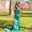 Sexy Green Mermaid Side Slit Maxi Long Bridesmaid Dresses For Wedding,WG1577