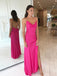 Sexy Hot Pink Sheath Side Slit Maxi Long Party Prom Dresses,Evening Dress,13267