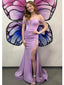 Sexy Lilac Mermaid Off Shoulder Side Slit Long Party Prom Dresses, Evening Dress,13164