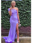 Sexy Mermaid One Shoulder Side Slit Long Party Prom Dresses, Evening Dress,13154