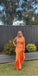 Sexy Orange Mermaid Spaghetti Straps V-neck Party Prom Dresses, Evening Dress,13157