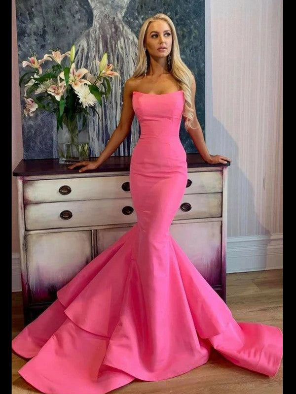 Sexy Pink Mermaid Sweetheart Maxi Long Party Prom Dresses, Evening Dress,13163