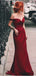 Sexy Red Mermaid Off Shoulder Maxi Long Party Prom Dresses, Evening Dress,13131