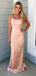 Sexy Rose Gold Mermaid Spaghetti Straps Maxi Long Party Prom Dresses, Evening Dress,13240