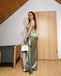 Sexy Sage Green Mermaid One Shoulder Maxi Long Bridesmaid Dresses For Wedding,WG1564