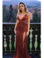 Sexy Spaghetti Straps V-neck Side Slit Maxi Long Party Prom Dresses, Evening Dress,13183