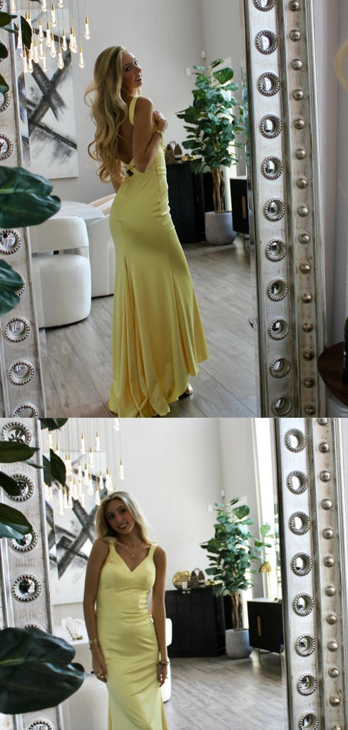 Sexy Yellow Mermaid Long Party Prom Dresses To Impress,Evening Dress,13526