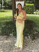 Sexy Yellow Mermaid V-neck Long Party Prom Dresses To Impress,Evening Dress,13504