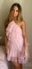 Simple Pink A-line Mini Short Prom Homecoming Dresses Online,CM1007