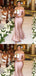 Simple Pink Mermaid Off Shoulder Maxi Long Bridesmaid Dresses For Wedding Party,WG1609