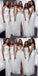 Simple White Mermaid Spaghetti Straps Maxi Long Bridesmaid Dresses,WG1513