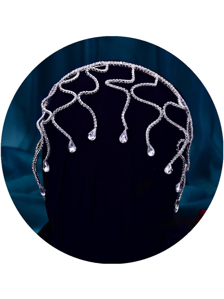 Sparkly Bridal Headwear Rhinestone Head Chain Headband Accessories Handmade Forehead Hair Chain, HP467