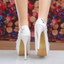 Women's Wedding Shoes Decorative White Lace Wedding Heels Bridal Shoes, H88