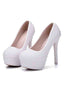 Women's Wedding Shoes Decorative White Pearl Wedding Heels Bridal Shoes, H83