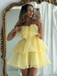 Cute Yellow A-line Mini Short Prom Homecoming Dresses Online,CM997